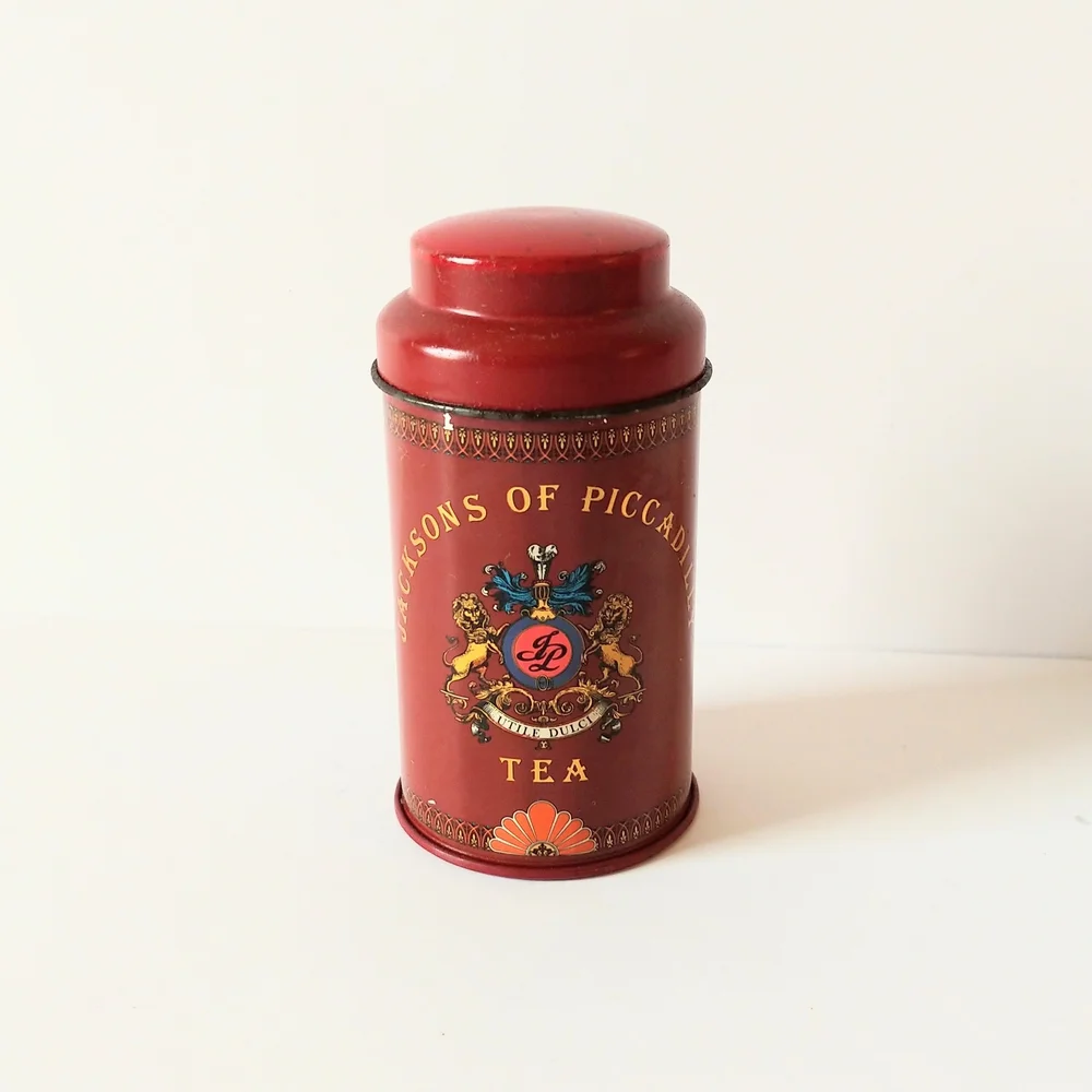 Vintage Style Jackson's of Picadilly Red Tea Canister